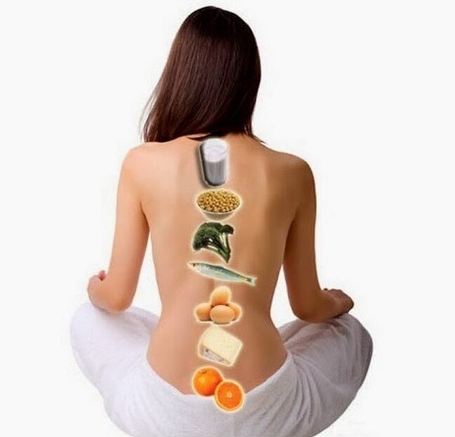 užitočné produkty pre chrbticu s hrudnou osteochondrózou